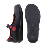 PASS BUTTON Black Strap Flats