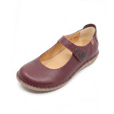 PASS BUTTON Bordoux Strap Flats