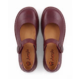 PASS BUTTON Bordoux Strap Flats