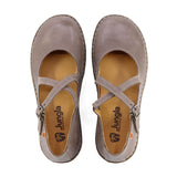 PASS-X Latte Cross Strap Flats