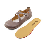 PASS-X Latte Cross Strap Flats