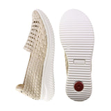 RELLA Beige Mesh Soft Walking Stretch Flats