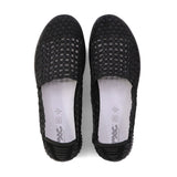 RELLA Black Mesh Soft Walking Stretch Flats