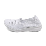 RELLA White Mesh Soft Walking Stretch Flats