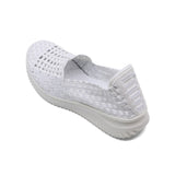 RELLA White Mesh Soft Walking Stretch Flats