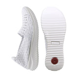 RELLA White Mesh Soft Walking Stretch Flats