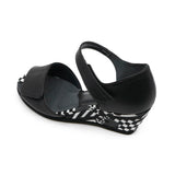 RISA Strap Black Combi Wedges Sandals