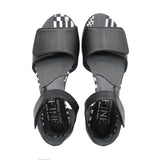 RISA Strap Black Combi Wedges Sandals