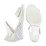 RISA Strap White Combi Wedges Sandals