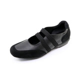 SACHIE Black Soft Walking Double Straps Flats