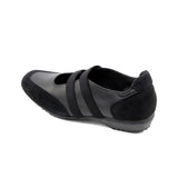 SACHIE Black Soft Walking Double Straps Flats