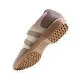 SACHIE Taupe Soft Walking Double Straps Flats