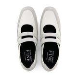 SACHIE Off White Soft Walking Double Straps Flats