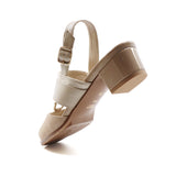 SAYU Beige Combi BALANCED HEEL SANDALS