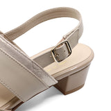 SAYU Khaki Combi BALANCED HEEL SANDALS