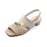 SAYU Beige Combi BALANCED HEEL SANDALS