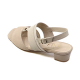 SAYU Beige Combi BALANCED HEEL SANDALS