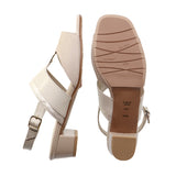 SAYU Beige Combi BALANCED HEEL SANDALS