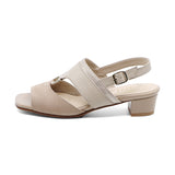 SAYU Beige Combi BALANCED HEEL SANDALS