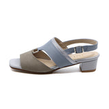 SAYU Khaki Combi BALANCED HEEL SANDALS