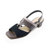 SAYU Navy Combi BALANCED HEEL SANDALS