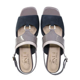 SAYU Navy Combi BALANCED HEEL SANDALS