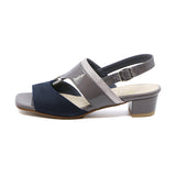 SAYU Navy Combi BALANCED HEEL SANDALS