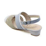 SAYU Khaki Combi BALANCED HEEL SANDALS