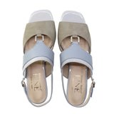 SAYU Khaki Combi BALANCED HEEL SANDALS