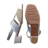 SAYU Khaki Combi BALANCED HEEL SANDALS