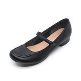 SIRENE BELT Black Smooth Soft Walking Mary Jane