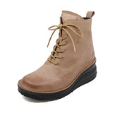 SUKA Camel Anti Slip Wide Fit Leather Boots