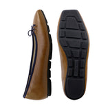 UKI Brown Combi Driving Sole Rain Flats