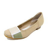 Yuo Beige Combi Soft Walking Heels