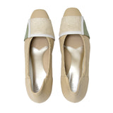 Yuo Beige Combi Soft Walking Heels