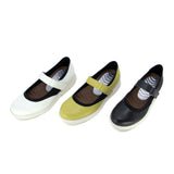 Himari Black Soft Walking Sneaker Strap Flats