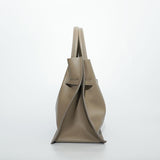 TRERO-L Taupe-Black Leather Tote Bag