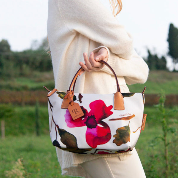 ROBERTINA MINI (ND) Flower Tote Bag White