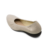 AKEMI Glitter Beige Soft Walking Ballet Flats