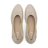 AKEMI Glitter Beige Soft Walking Ballet Flats