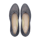 AKEMI Glitter Grey Soft Walking Ballet Flats