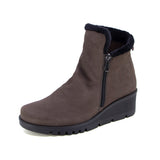 Alba Fur Grey Brown Soft Walking Boots