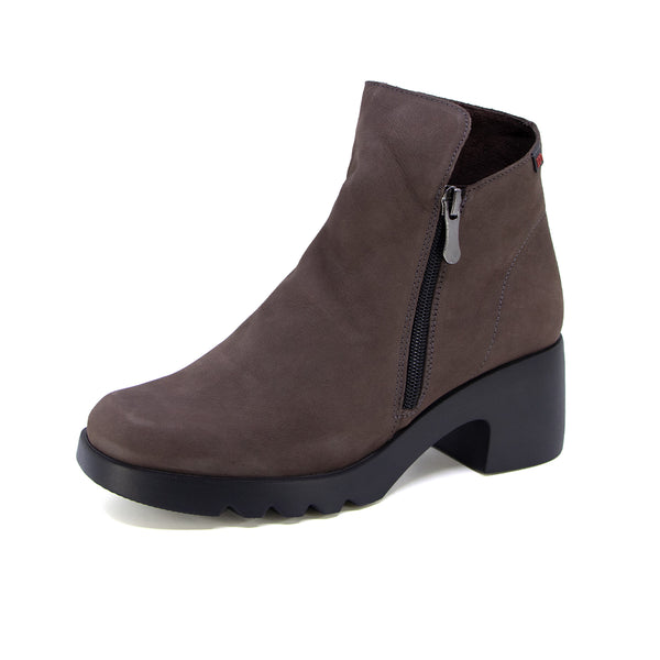 Alba Heel Grey Brown Soft Walking Boots