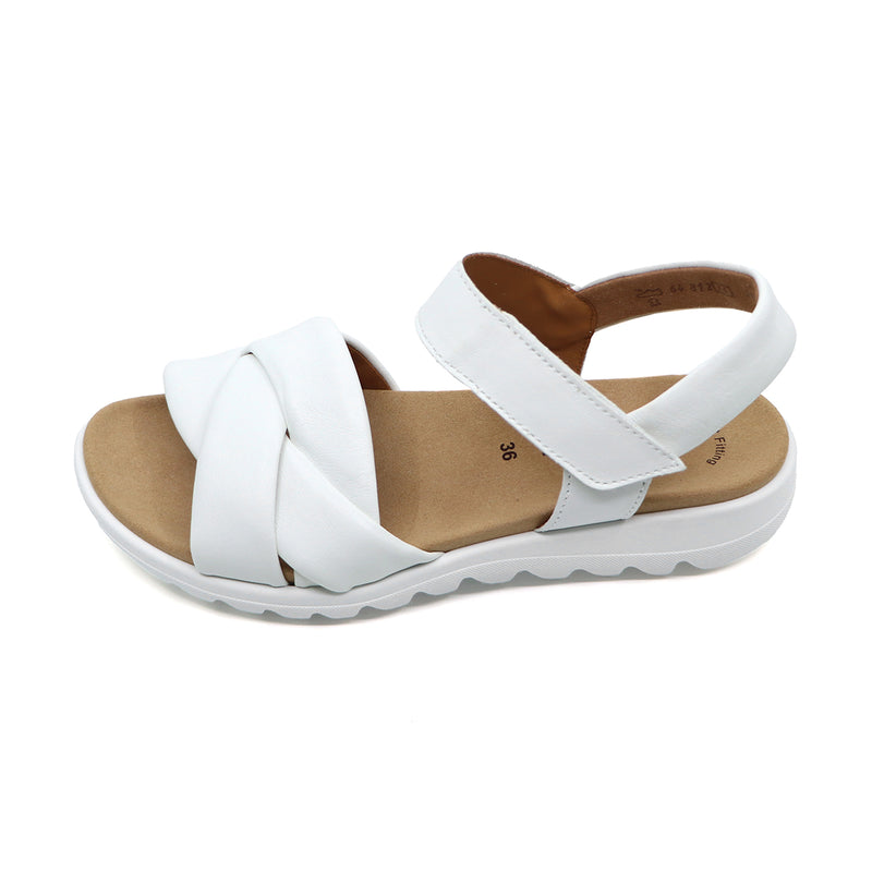 ALMA All White SOFT WALKING FLAT SANDALS