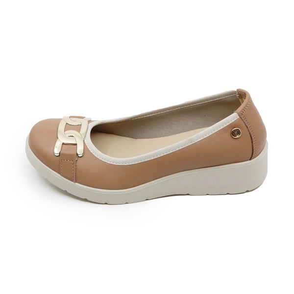 AMALIA Mocha Beige WIDE FIT WEDGES