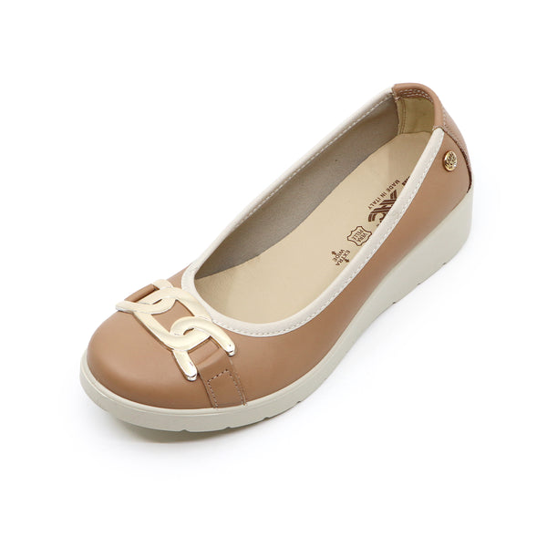 AMALIA Mocha Beige WIDE FIT WEDGES