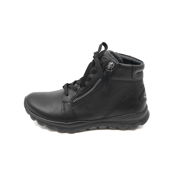 ANKI Black Leather Anti Slip Sneaker Boots