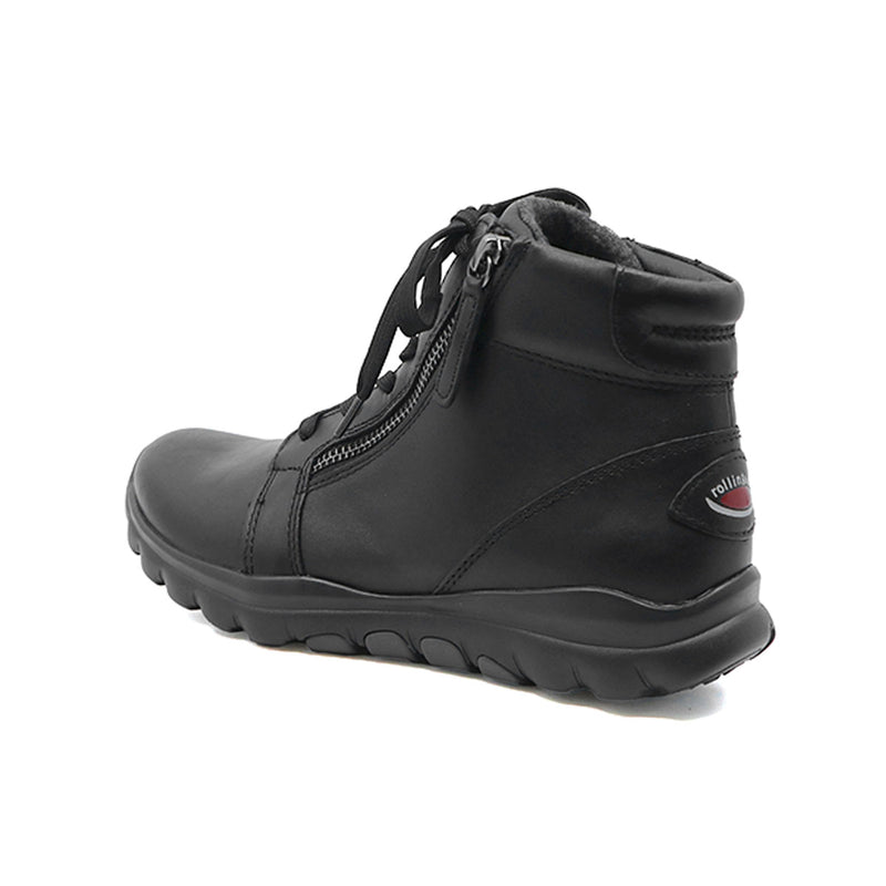 ANKI Black Leather Anti Slip Sneaker Boots