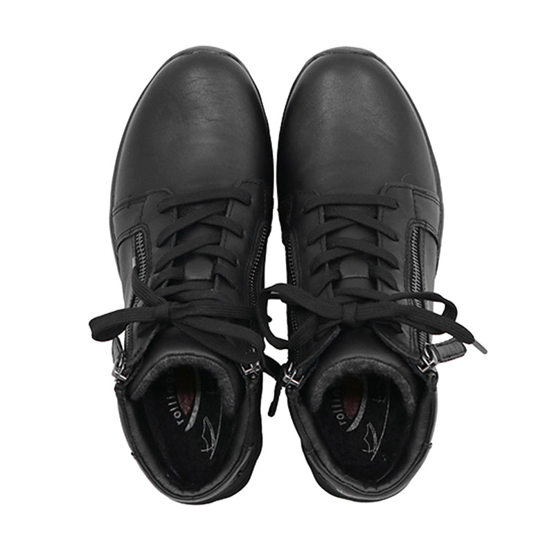 ANKI Black Leather Anti Slip Sneaker Boots