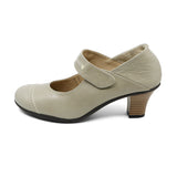 ANNA Ash Grey Soft Walking Strap Heels